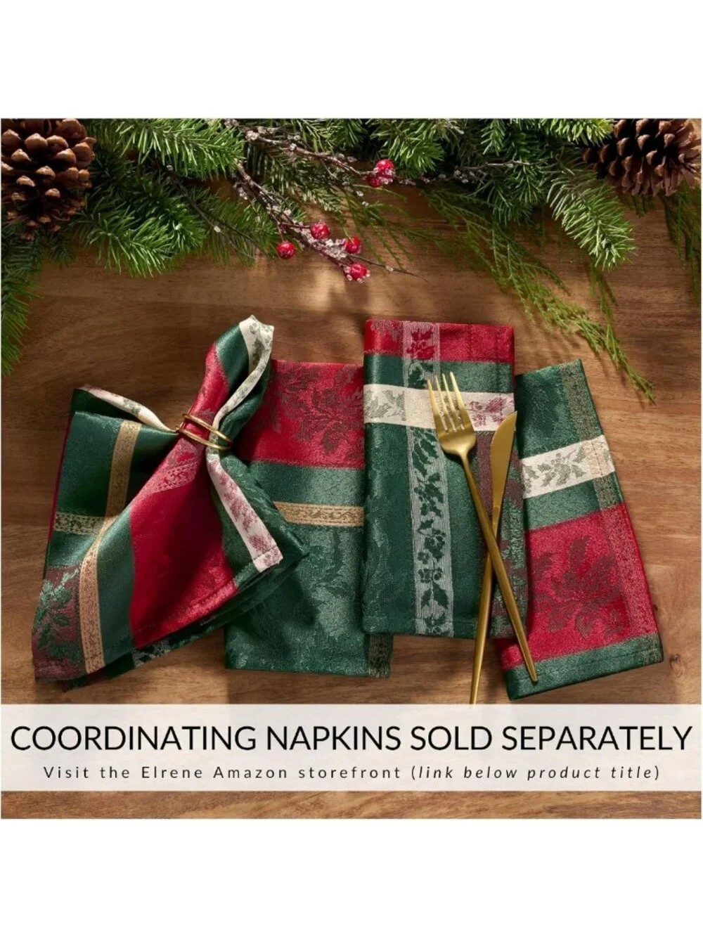 Festive Multicolor Jacquard Tablecloth - Perfect for Holiday Gatherings, 60